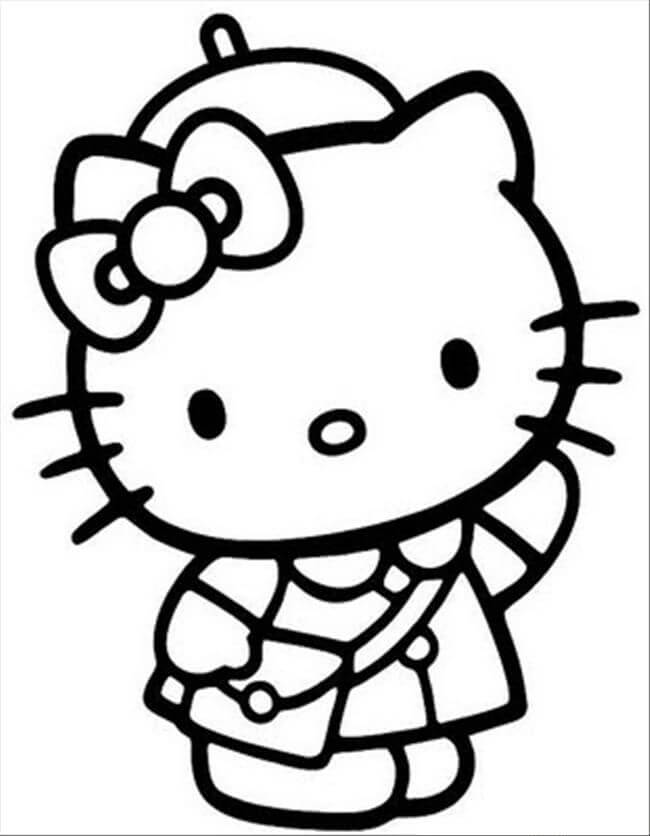 Dibujos de Perfecta Hello Kitty para Imprimir y Colorear