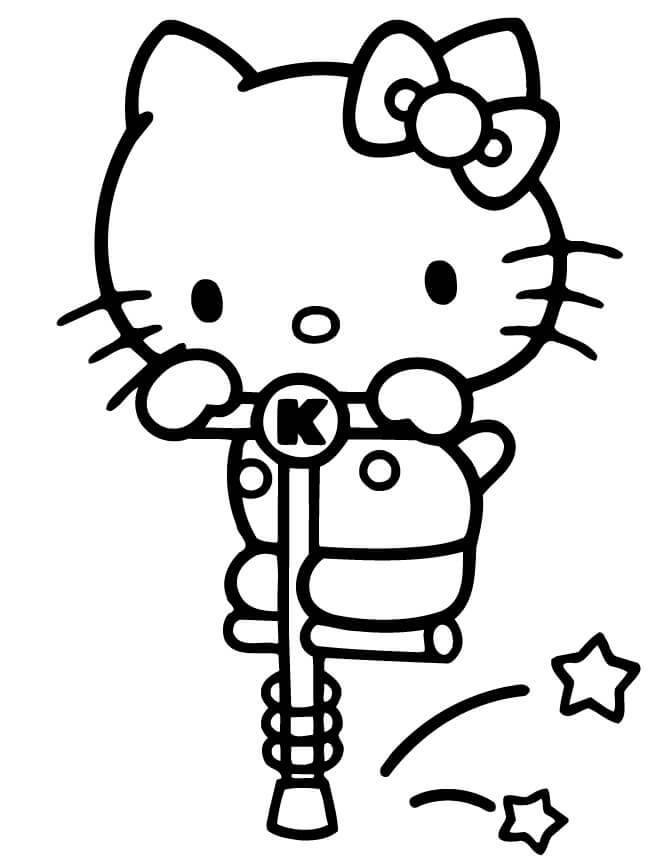 Dibujos de Trabajadora Hello Kitty para Imprimir y Colorear