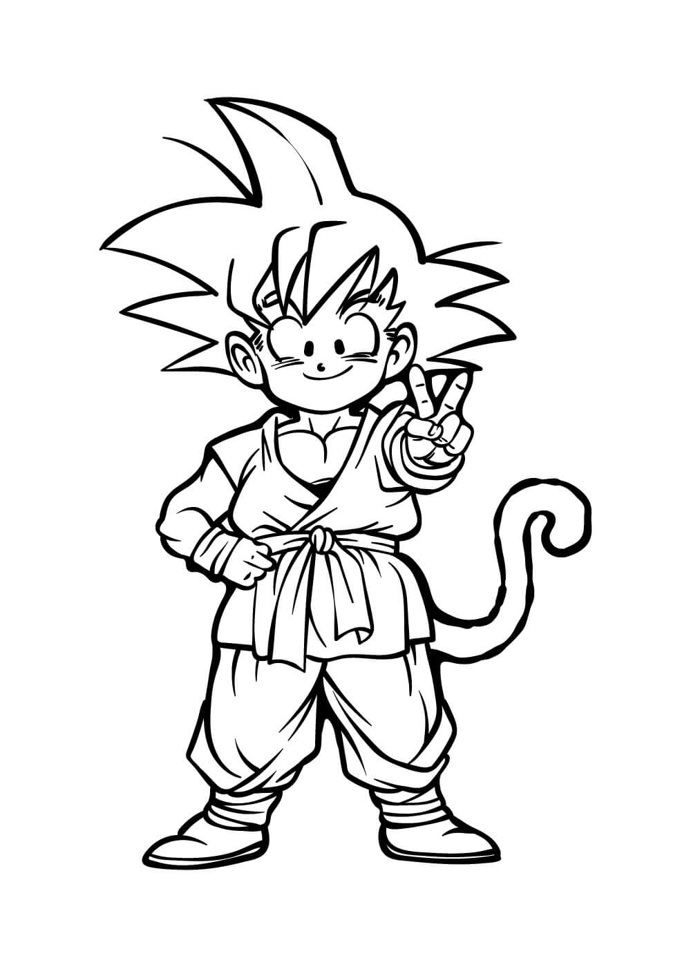 dibujo de goku para colorear