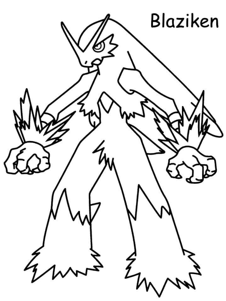 dibujos de blaziken para imprimir y colorear