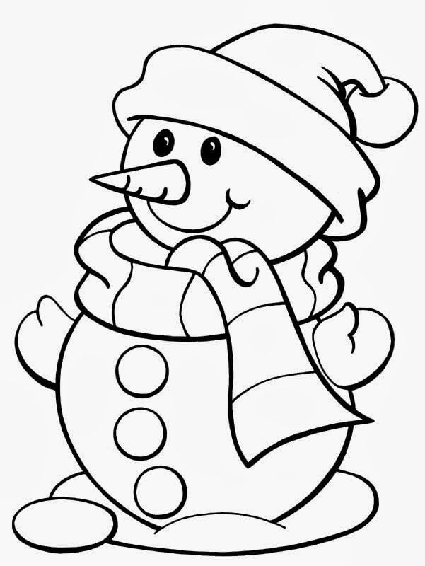 monigote de nieve para colorear