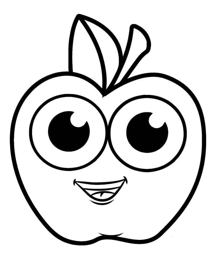 adorable apple coloring page