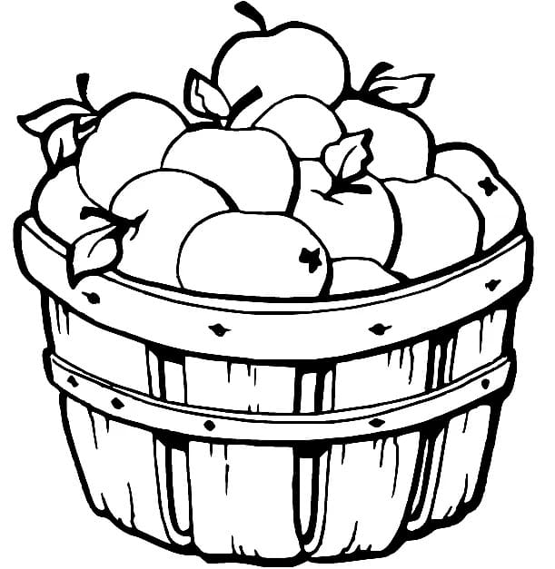 apple basket coloring page