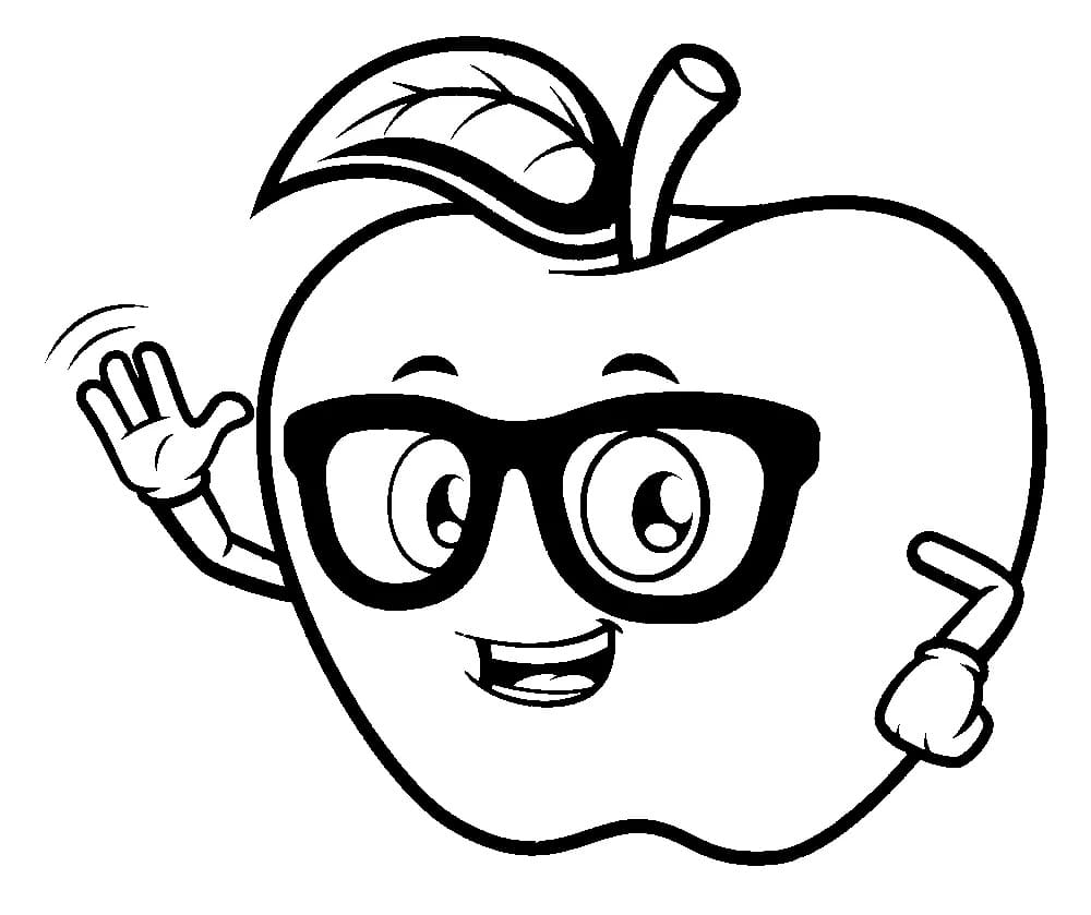 apple for kindergarten coloring page