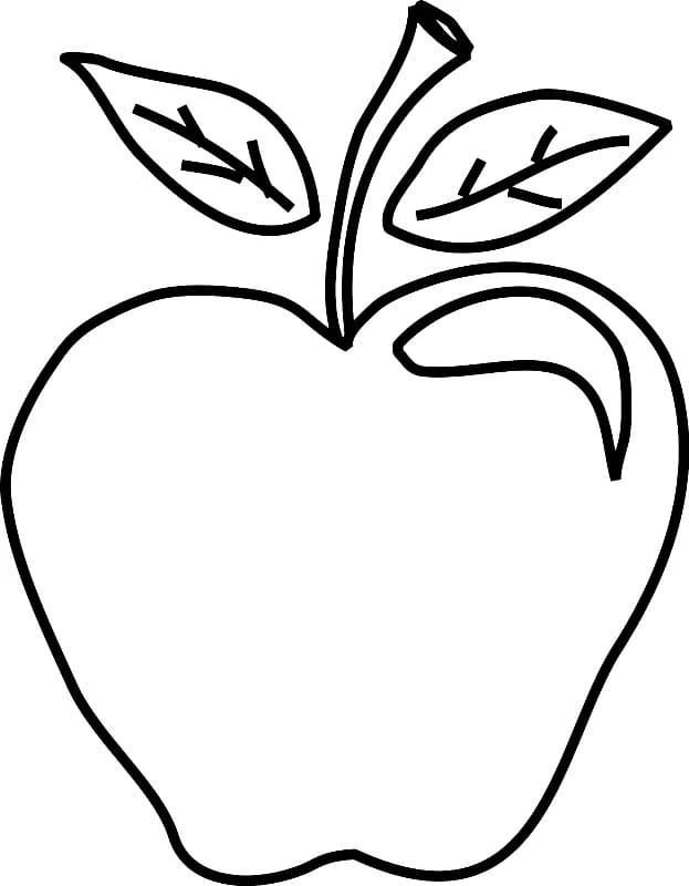 apple free printable coloring page