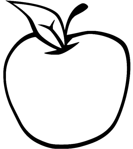 apple fruit free printable coloring page