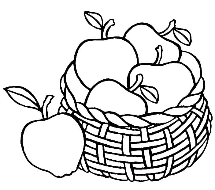 apples printable coloring page