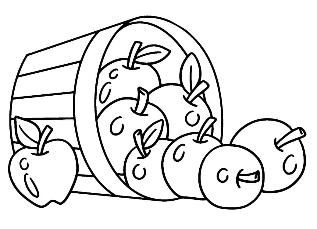 basket of apples coloring page