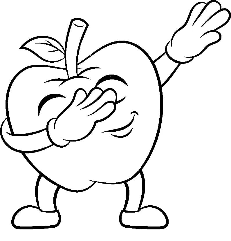 cool apple coloring page