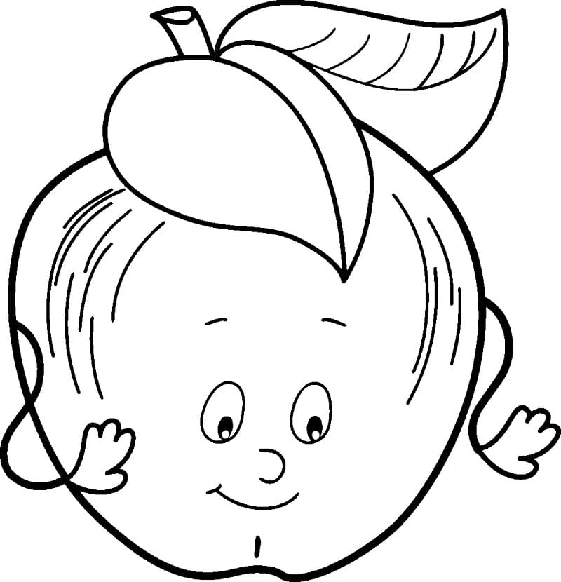 cute apple coloring page