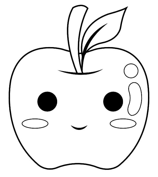 cute apple printable coloring page