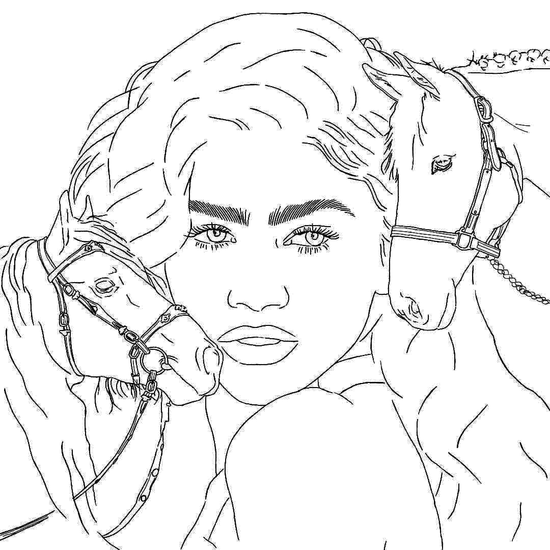 drawing of zendaya coloring page