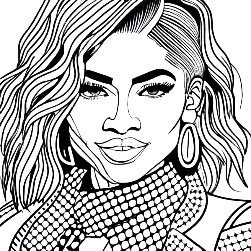 free drawing of zendaya coloring page