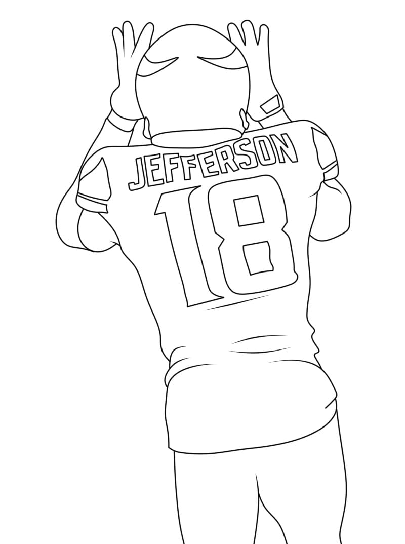 free justin jefferson coloring page