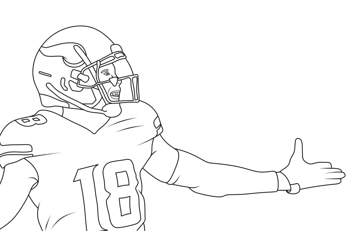 justin jefferson free printable coloring page