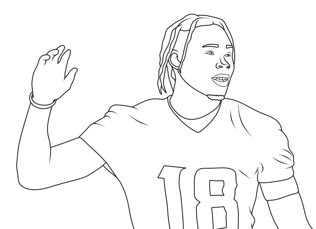 justin jefferson printable coloring page