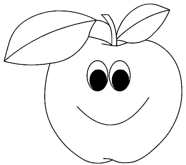 smiling apple coloring page