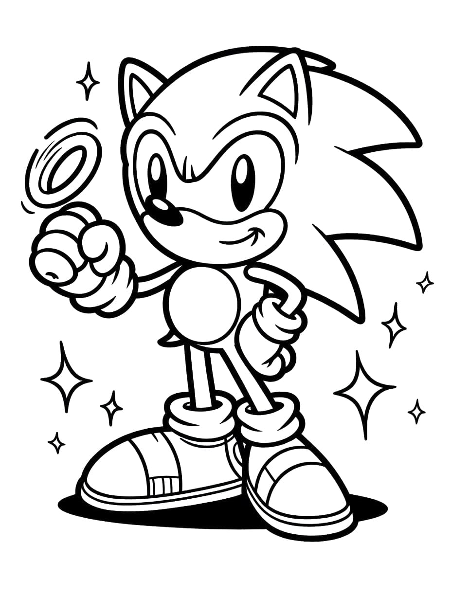 free drawing of sonic coloring page