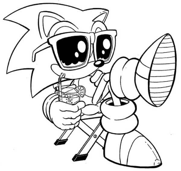 funny sonic coloring page