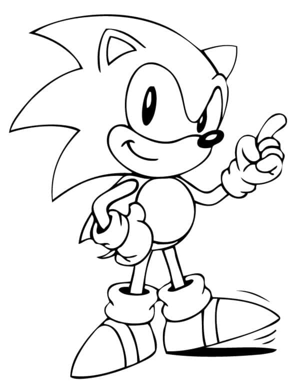 happy sonic coloring page