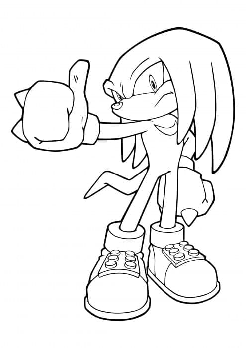 knuckles from sonic coloring page