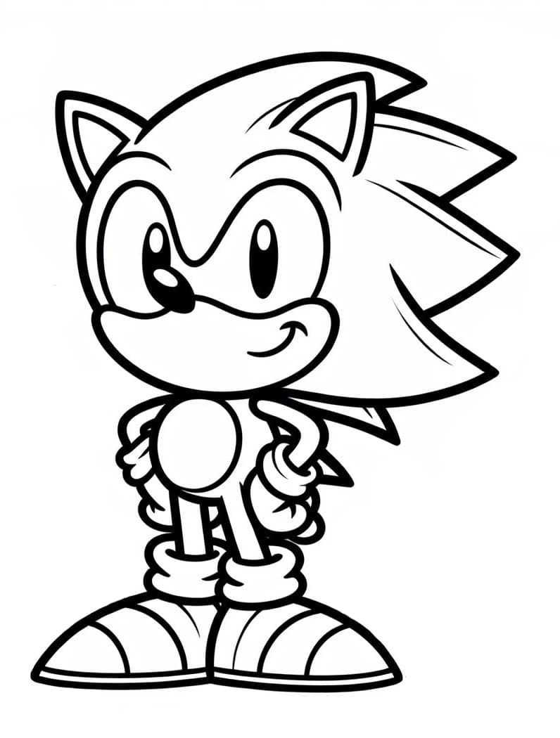 little sonic the hedgehog coloring page