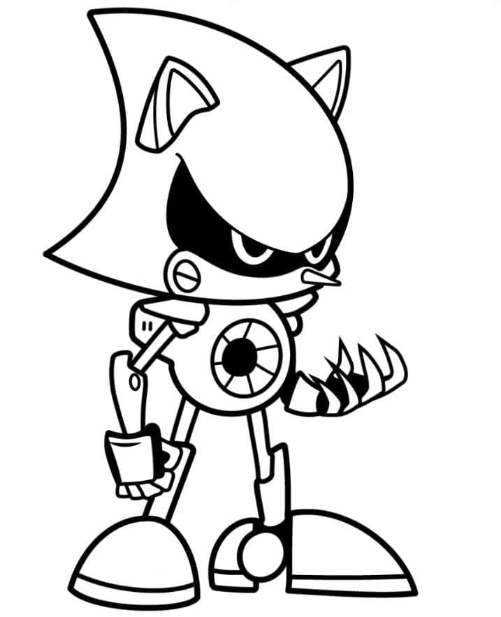 metal sonic coloring page