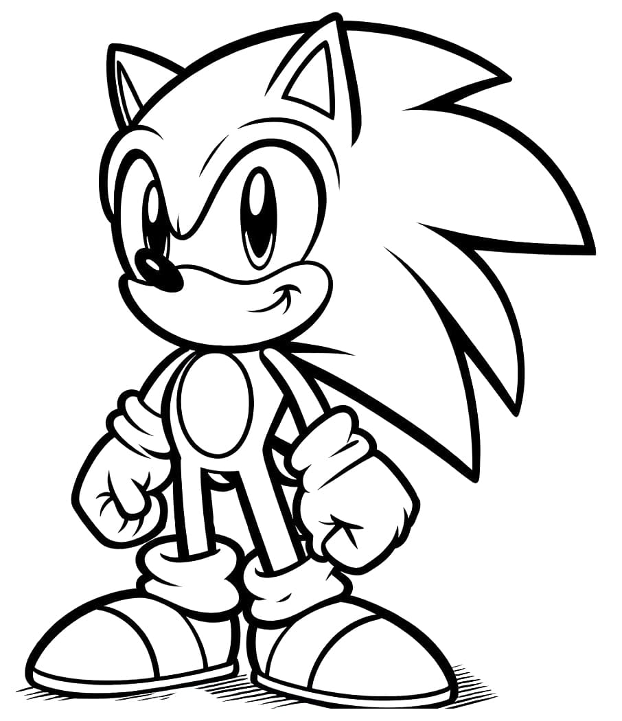 normal sonic coloring page