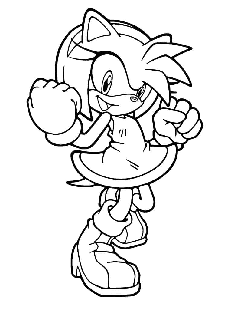 pretty amy rose coloring page