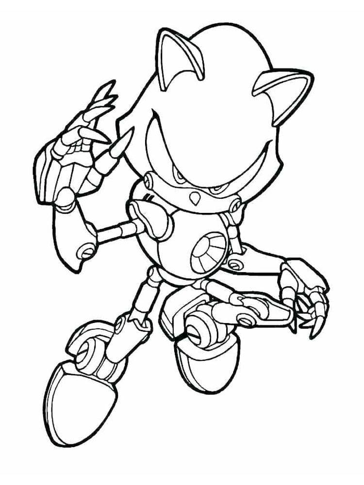 printable metal sonic coloring page