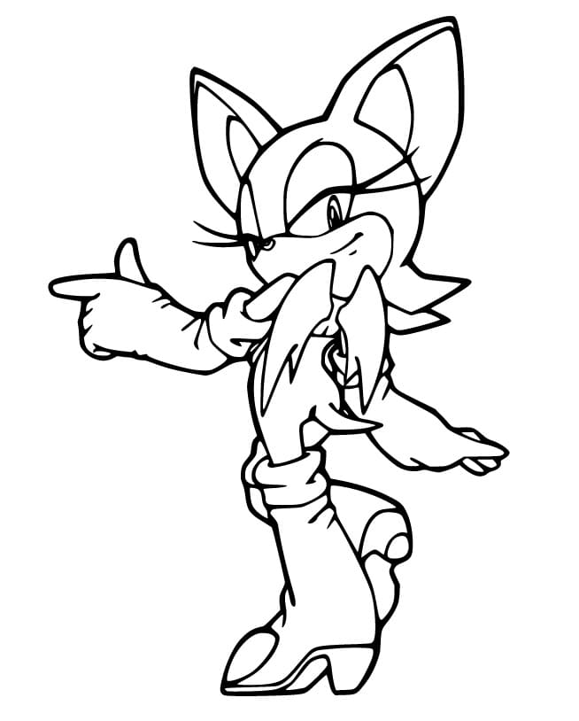 rouge the bat from sonic coloring page