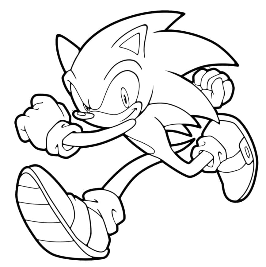 running sonic coloring page