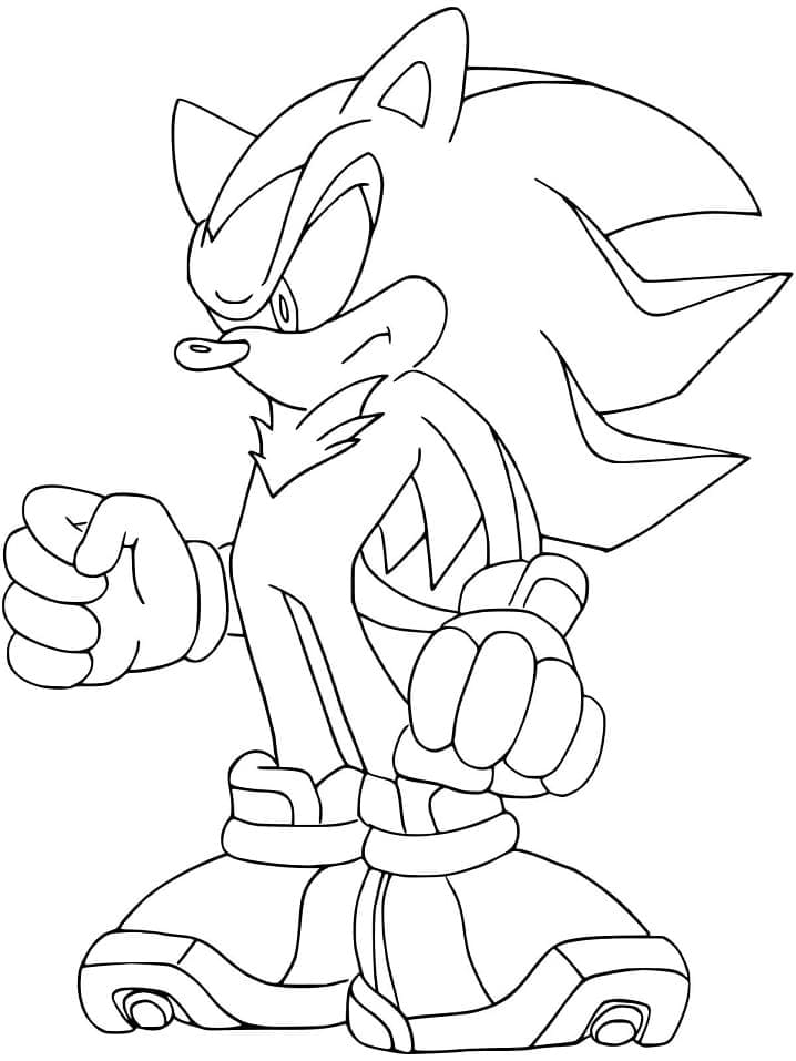 shadow the hedgehog from sonic coloring page