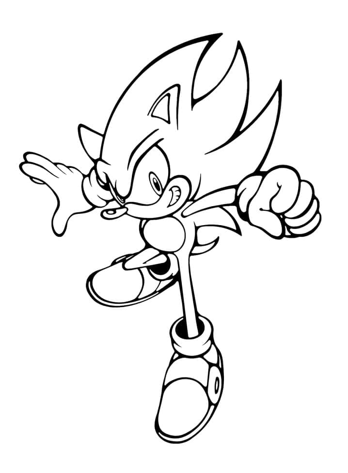 sonic action coloring page