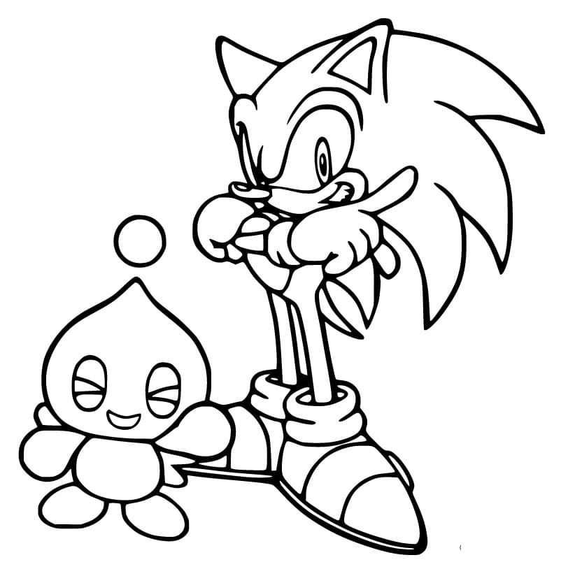 sonic and cheese coloring page