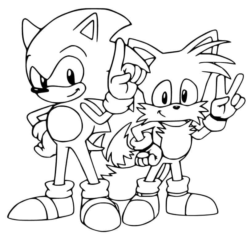 sonic and tails coloring page