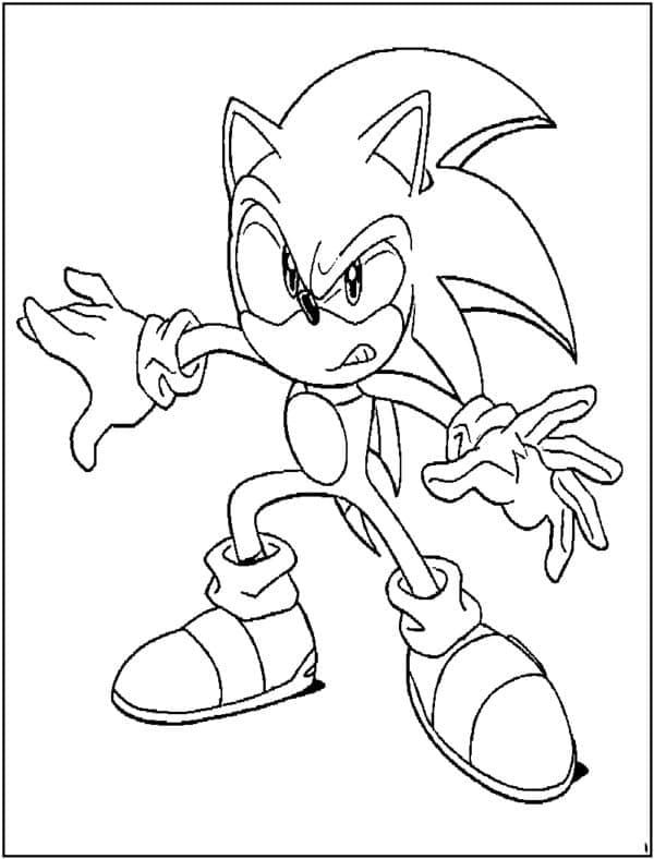 sonic drawing coloring page