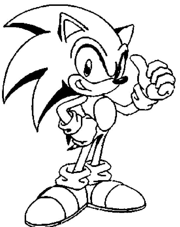 sonic free coloring page