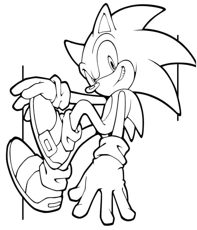 sonic free for kids coloring page