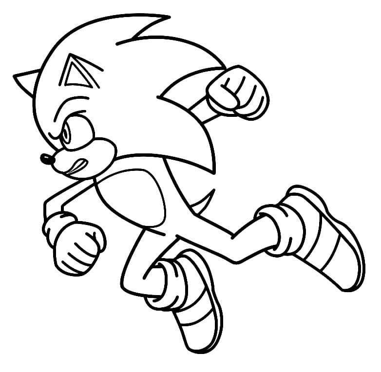 sonic from movie coloring page