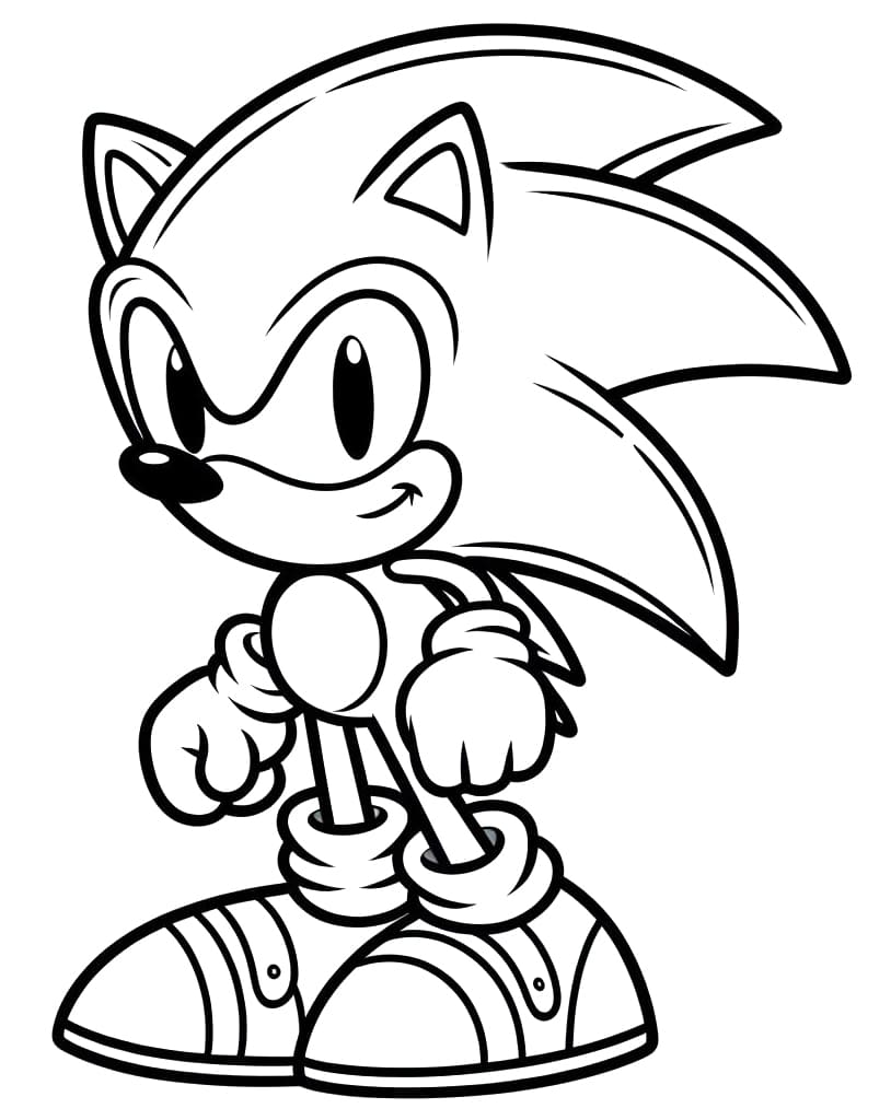 sonic is cool coloring page