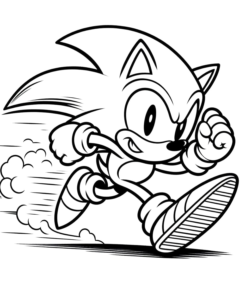 sonic is fast coloring page