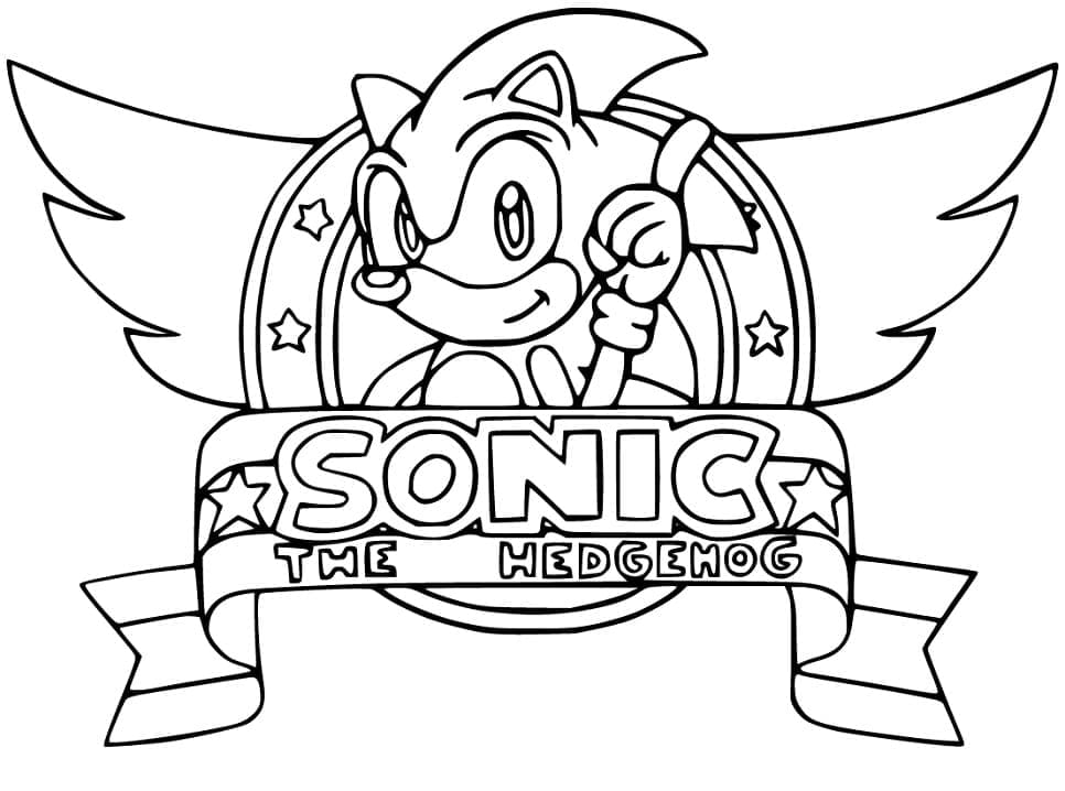 sonic logo coloring page