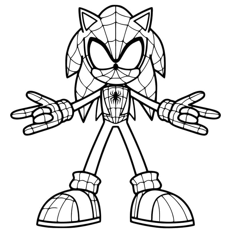 sonic spiderman coloring page