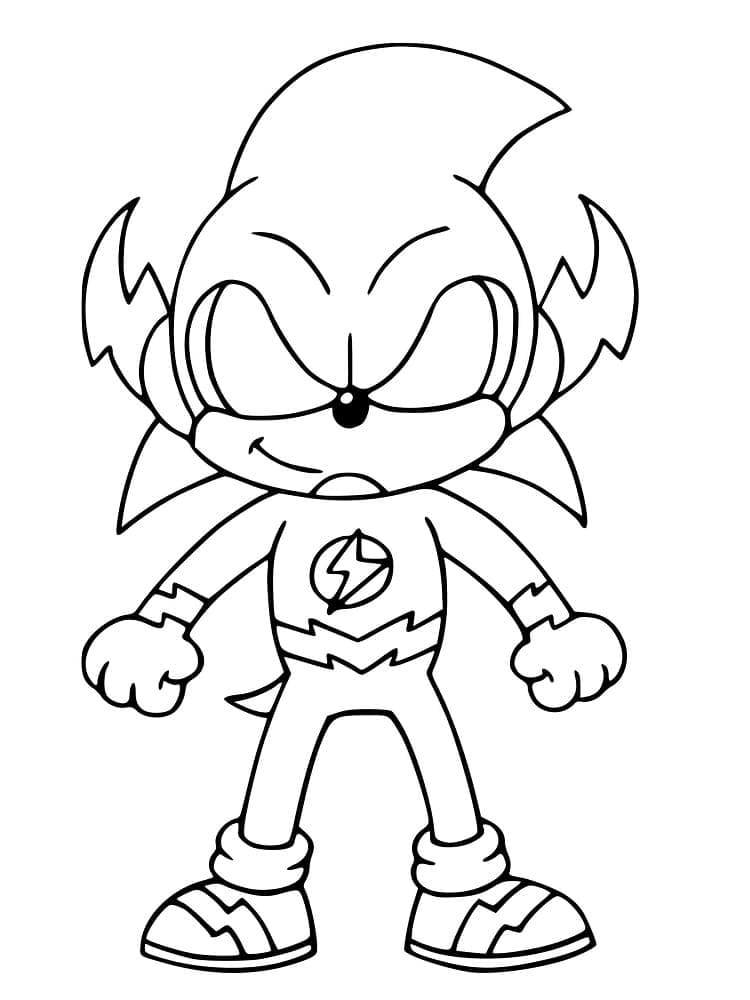 sonic the flash coloring page