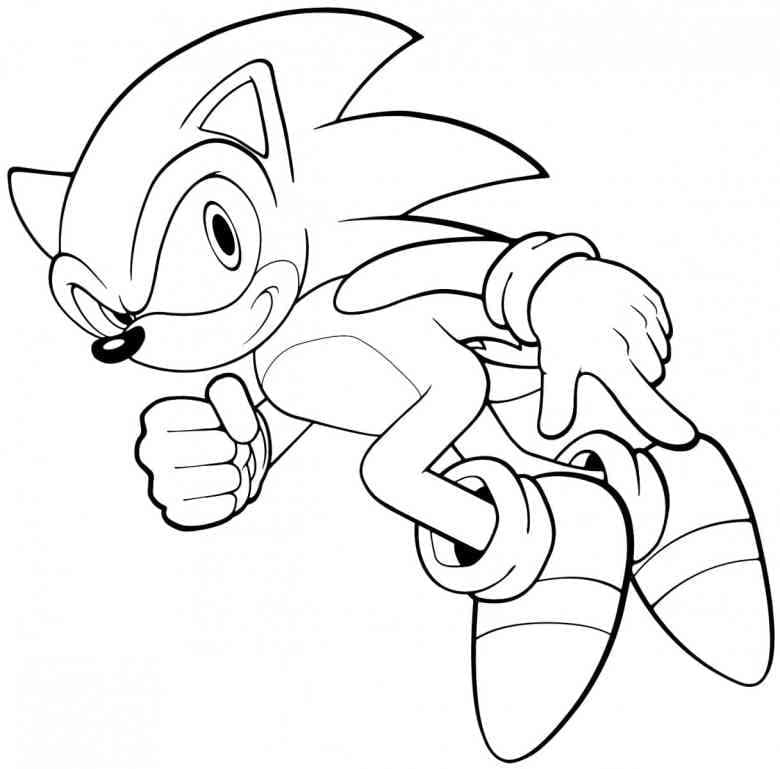 sonic the hedgehog free printable coloring page