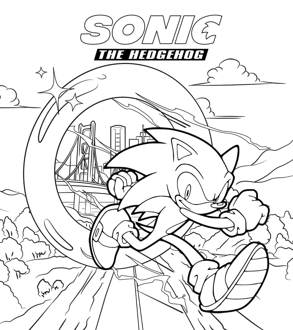 sonic the hedgehog image coloring page