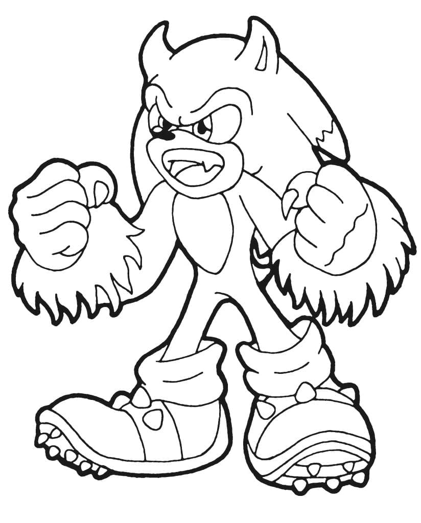 sonic the werehog coloring page