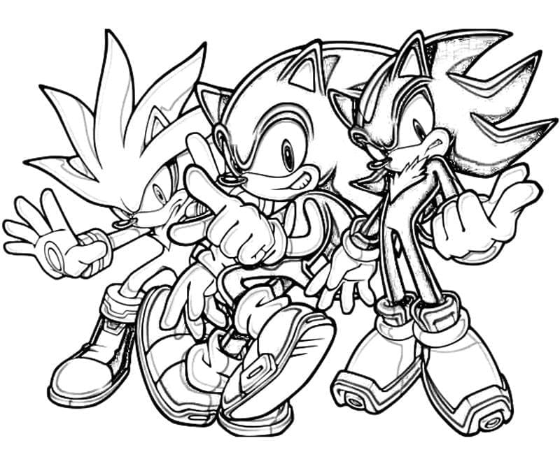 sonic with friends coloring page