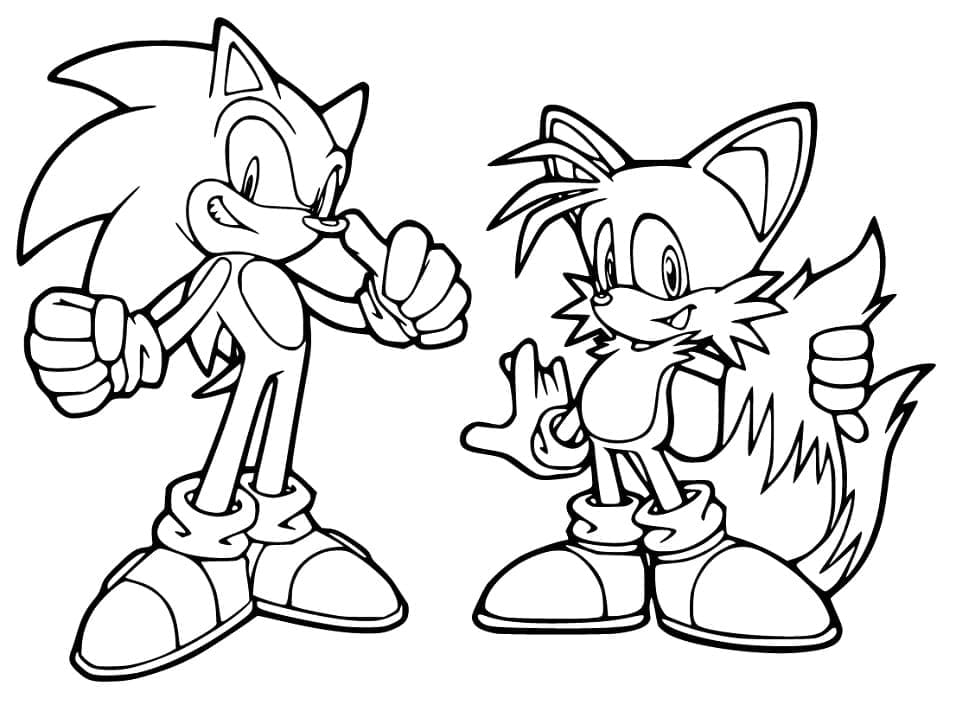 sonic with tails coloring page